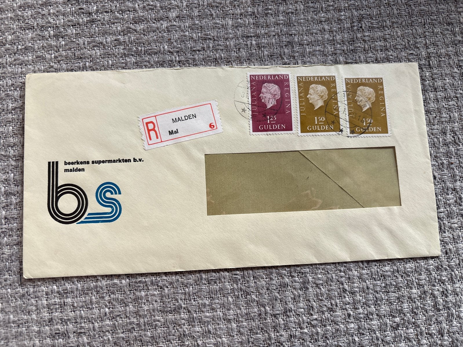 Aangetekende envelop met Juliana postzegels 1978, Postzegels en Munten, Ophalen of Verzenden, Na 1940, Gestempeld