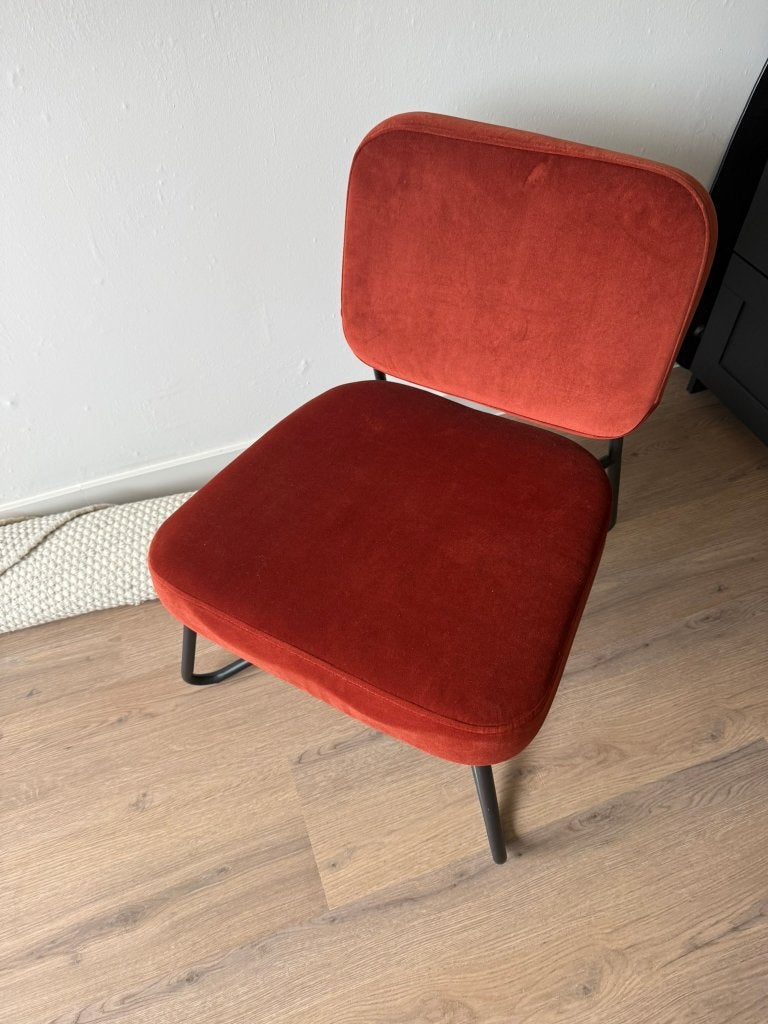Rode stoel, Huis en Inrichting, Stoelen, Ophalen, Overige materialen, Zo goed als nieuw, Eén