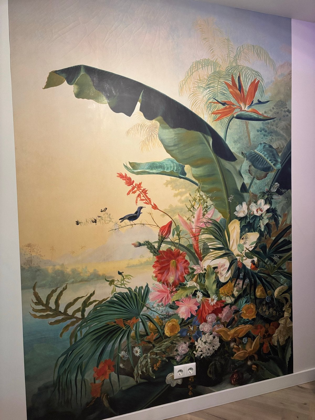 Fotobehang tropische bloemen, dikke kwaliteit, Huis en Inrichting, Ophalen, Bloemen, Natuurlijk, Meerkleurig
