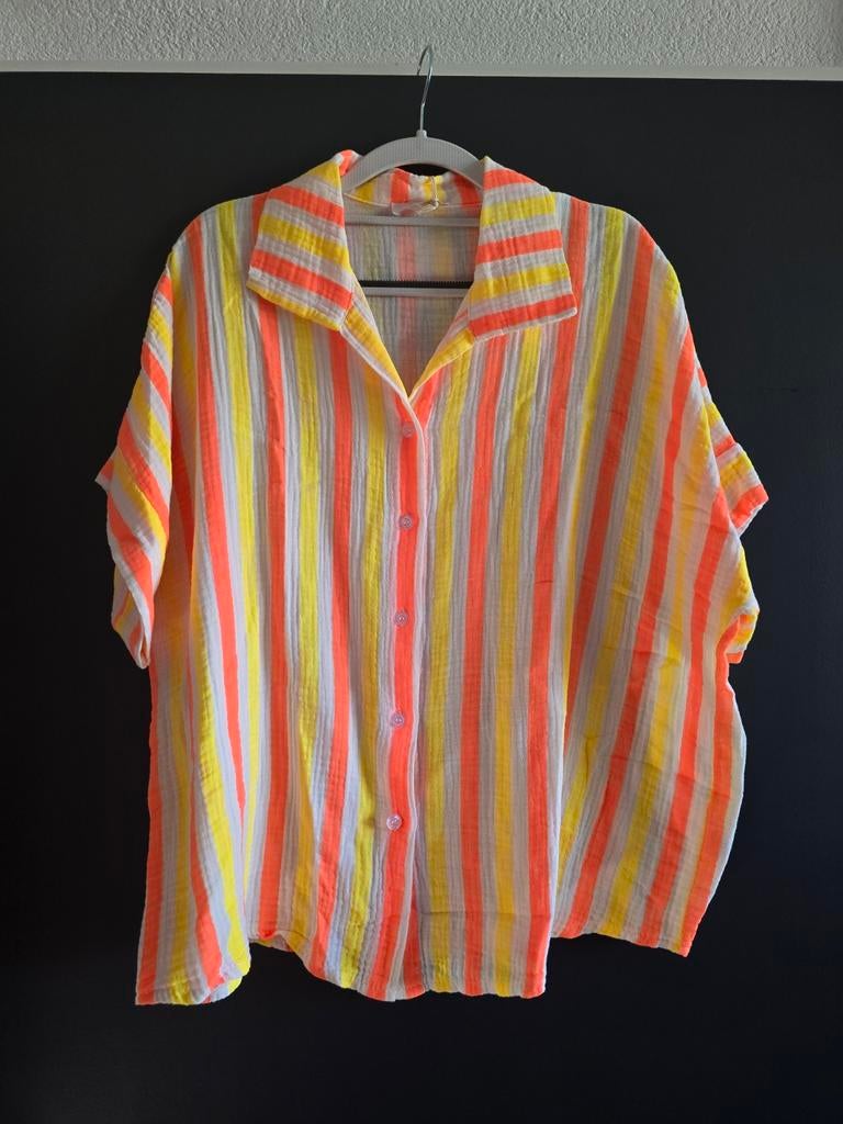 Nieuwe blouse neon geel oranje 40 42 44 46, Ophalen of Verzenden, Nieuw, Oranje