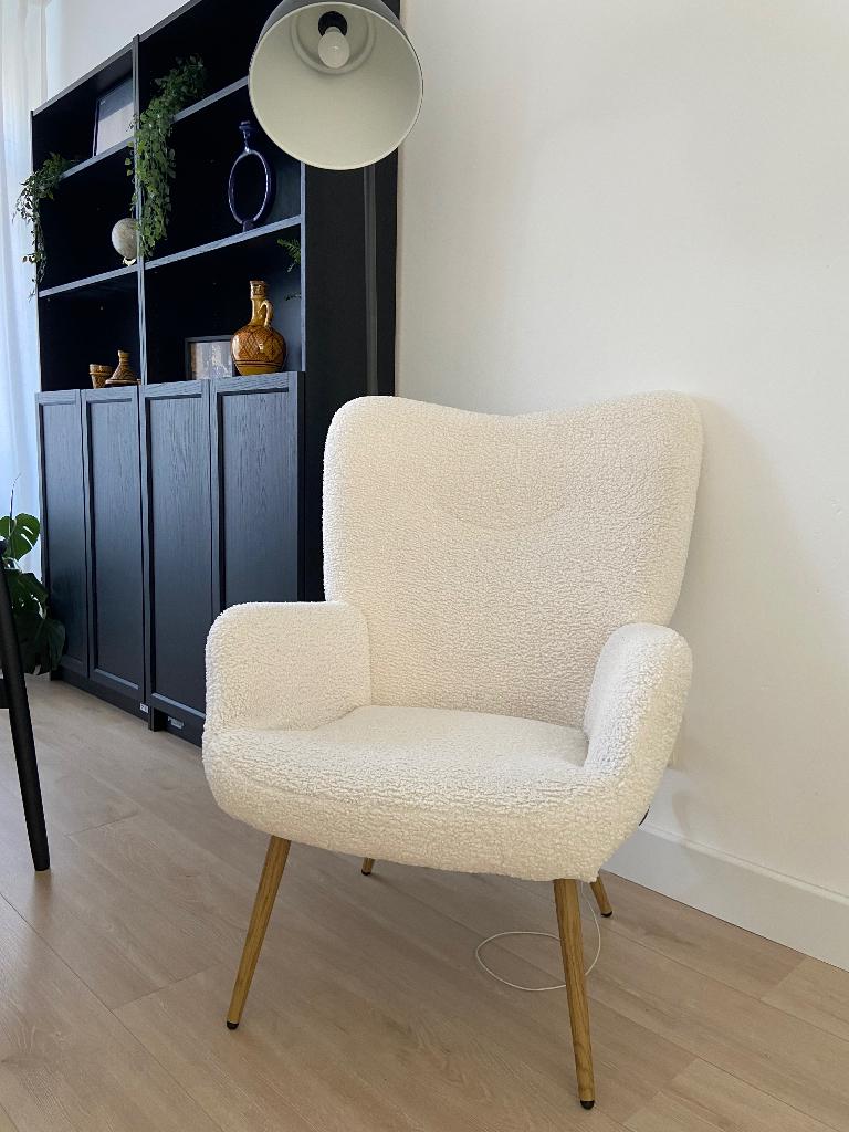 witte fauteuil, Huis en Inrichting, Fauteuils, Ophalen, Nieuw, 75 tot 100 cm, 50 tot 75 cm