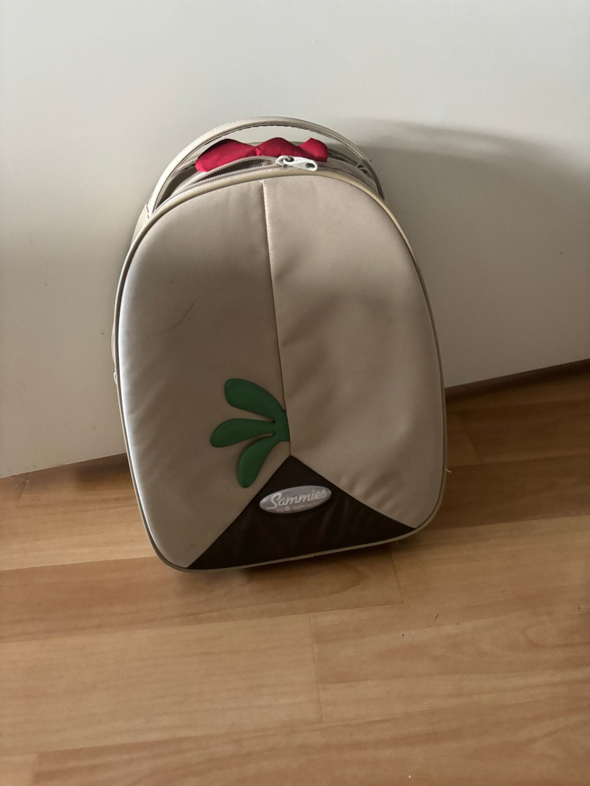 Samsonite Sammies Kinderkoffer met Wieltjes - Beige/Groen, Gebruikt, 20 tot 30 cm, Beige, Minder dan 40 cm