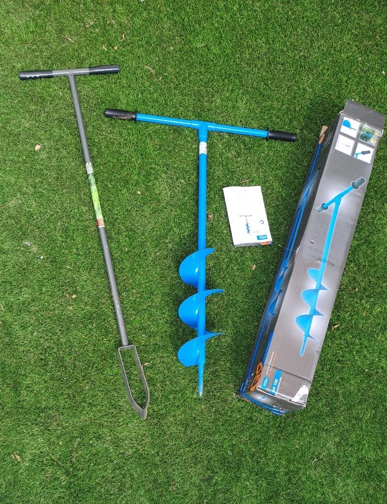 1 x gebruikt. Set van 2 Grondboren: Güde 15cm & Smalle 7,5cm, Ophalen, Zo goed als nieuw, Grondboor
