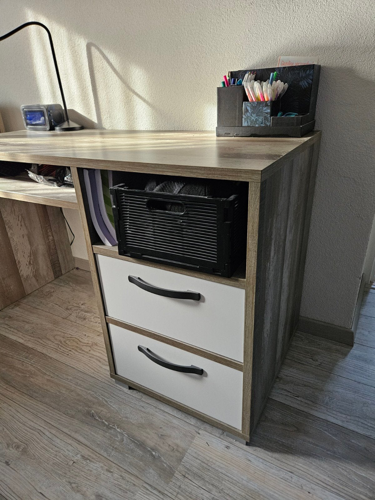 Slaapkamer set van hoge kast, bed, en bureau, Huis en Inrichting, Ophalen, Zo goed als nieuw