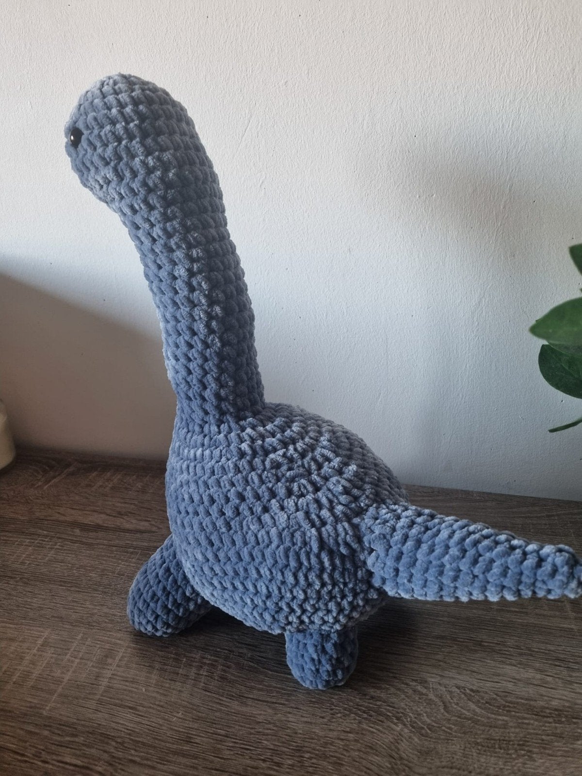 Gehaakte Dino knuffel van zacht chenille garen, Ophalen of Verzenden