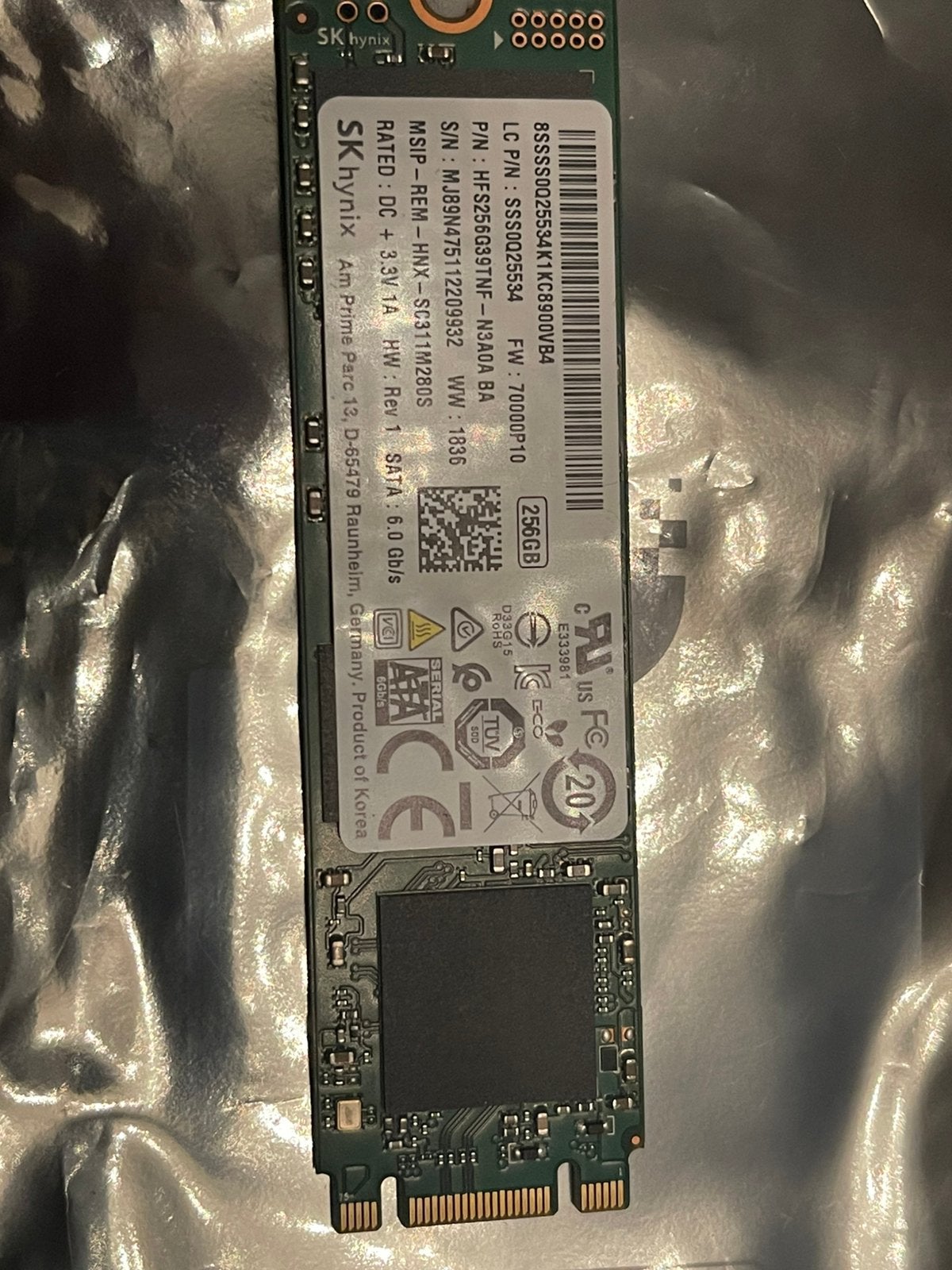 SK hynix SC311 256GB M.2 SATA SSD – HFS256G39TNF, Ophalen of Verzenden, Zo goed als nieuw, Laptop