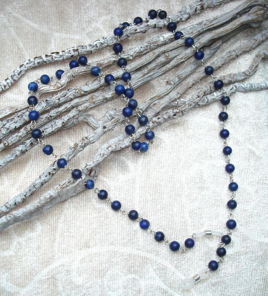 Brilkoordje van lapis lazuli, Info.adorabeads@gmail.com, Want 18 Hoogvliet, Adorabeads, Blauw