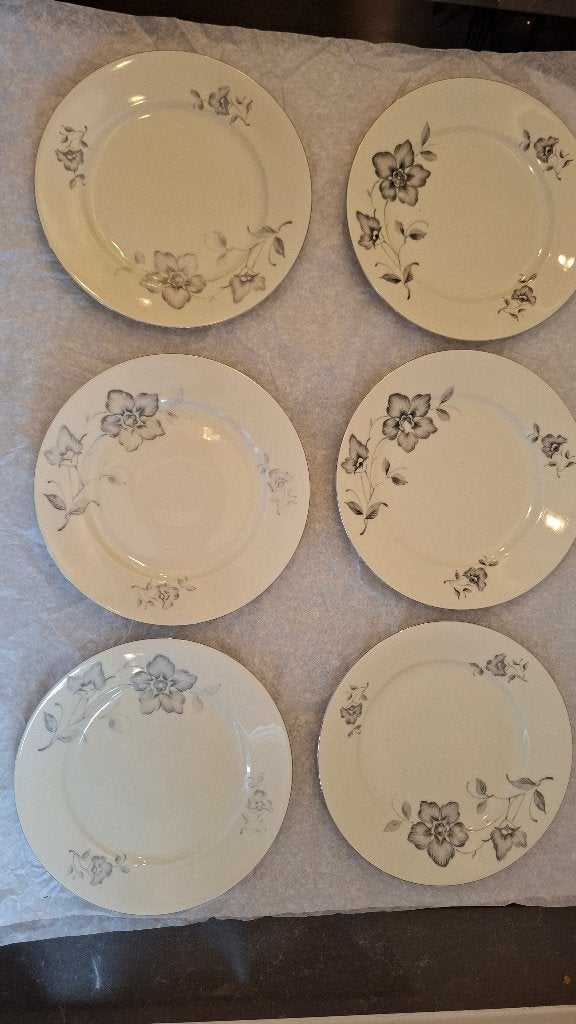 Antieke Art-Deco ontbijtborden (21cm) set van 6, Antiek en Kunst, Antiek | Servies compleet, Ophalen
