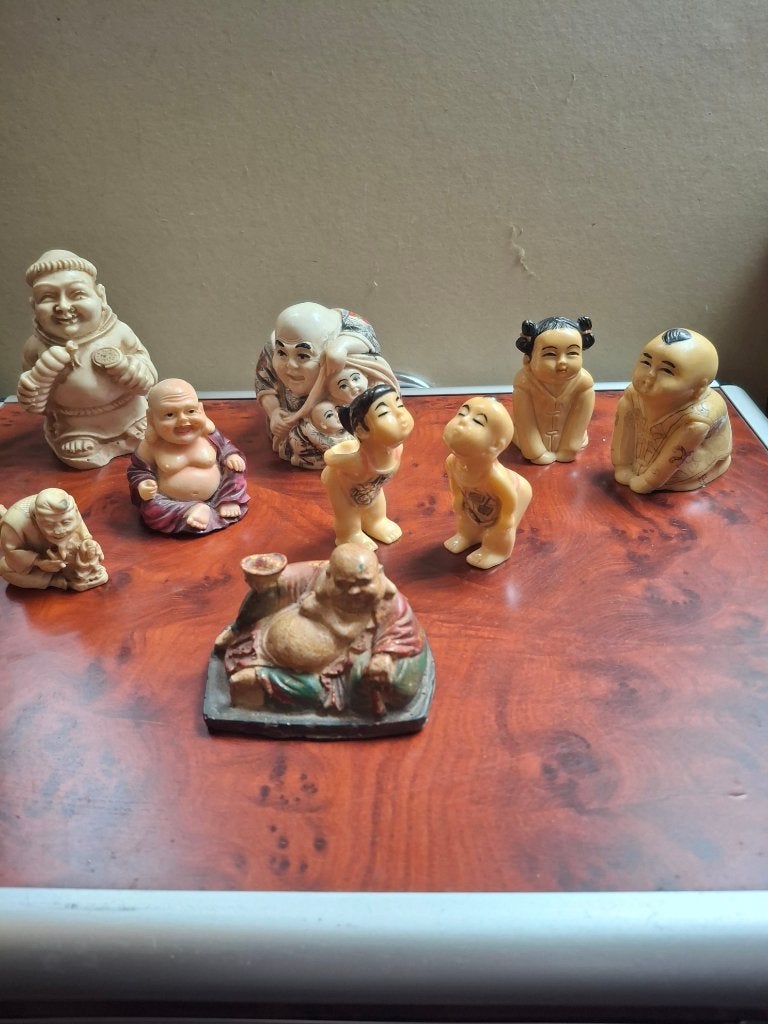 9 Japanse beeldjes voor de kenners odeons de hoogste 9 cm, Antiek en Kunst, Kunst | Beelden en Houtsnijwerken, Handgemaakt, Overige onderwerpen