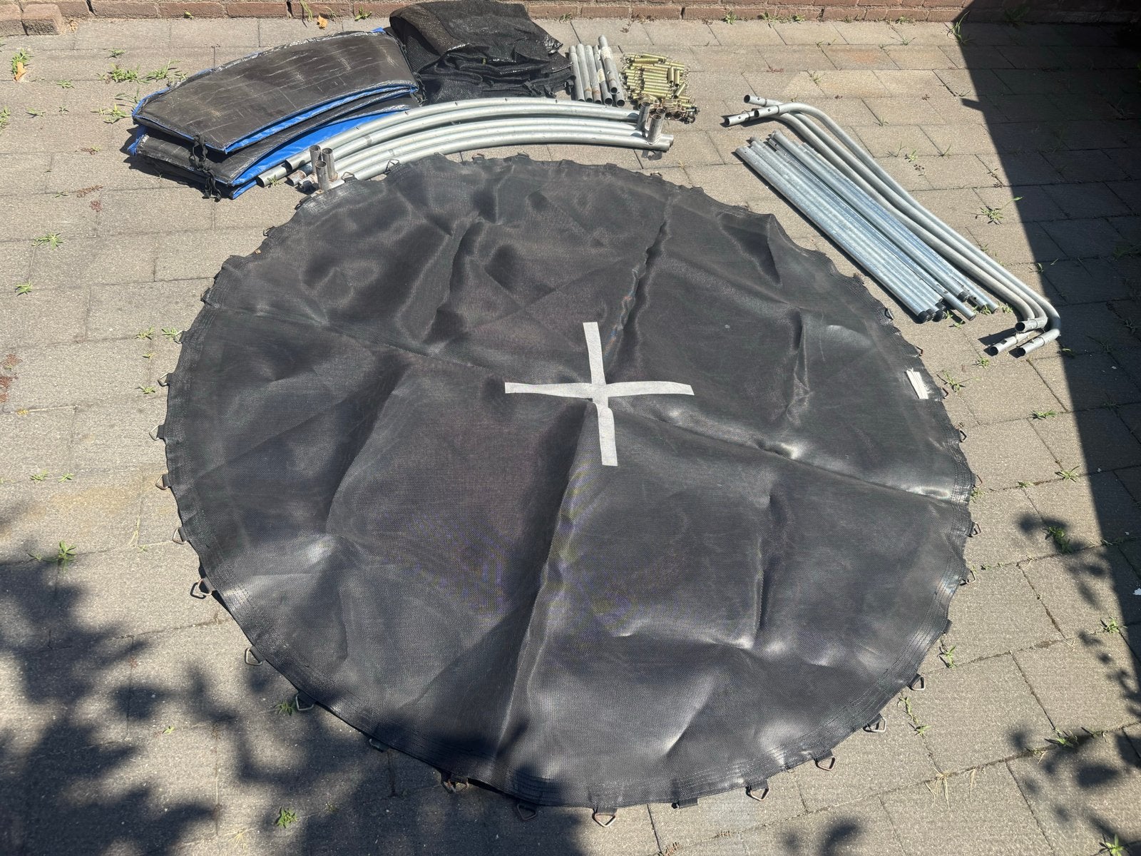 Trampoline 270 breed met nieuw vangnet -, Ophalen, Gebruikt