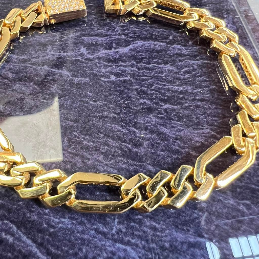 14k gouden armband prachtig figaro schakel, Ophalen of Verzenden, Nieuw, Goud