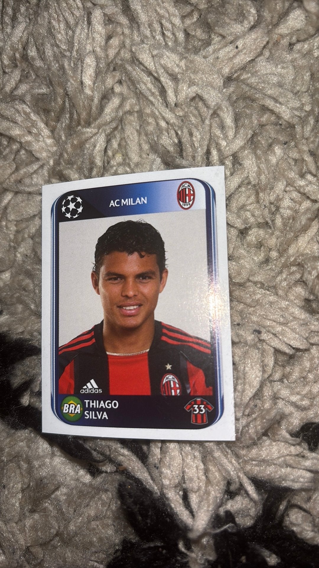 Panini voetbalplaatje 2010-2011 ac milan thiago silva, Ophalen of Verzenden, Zo goed als nieuw, Buitenlandse clubs, Poster, Plaatje of Sticker