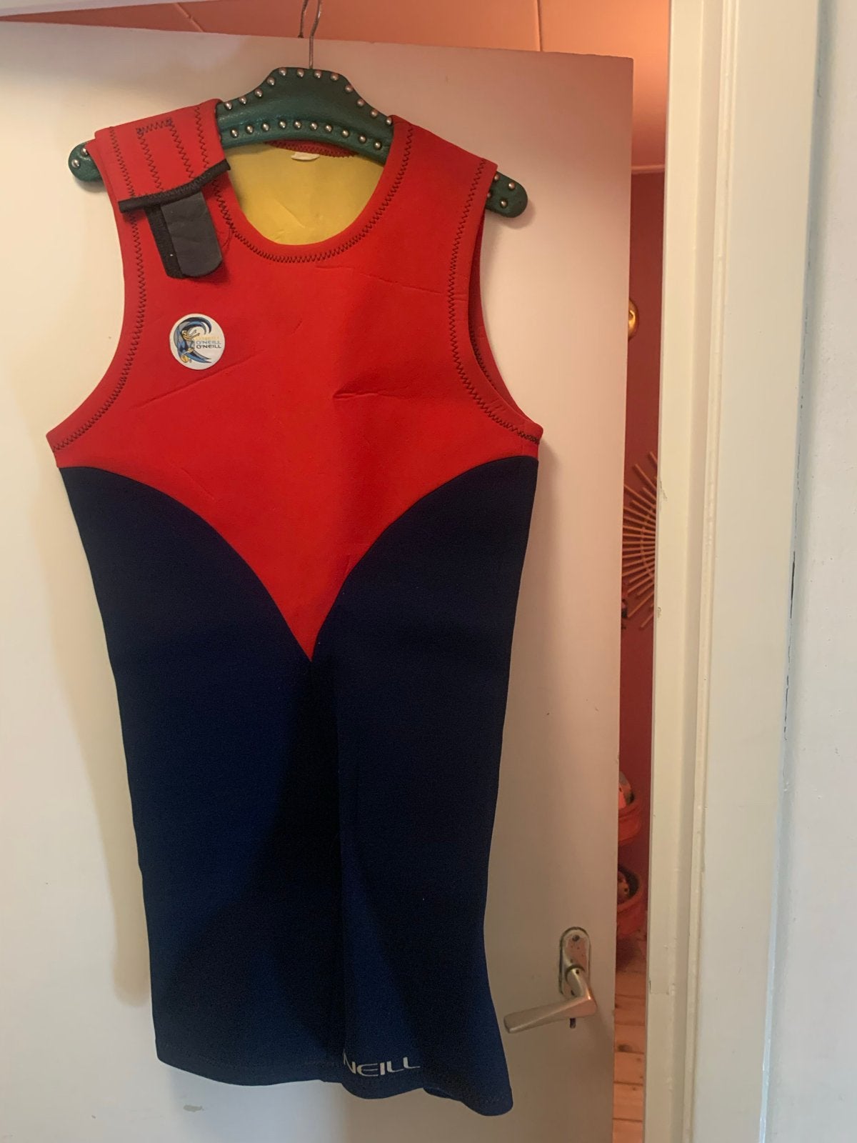 Vintage jaren 80 O'Neill wetsuit - Rood/Blauw, Ophalen of Verzenden, Gebruikt, Heer, Wetsuit