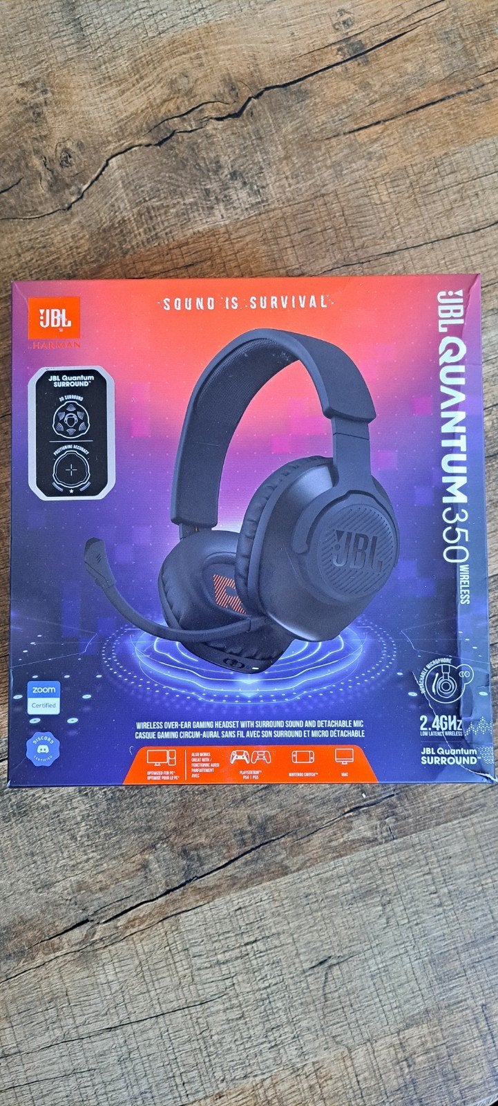 JBL Quantum 350 - Zwart - Nieuw!, Computers en Software, Headsets, JBL, Nieuw, Ophalen of Verzenden, Draadloos