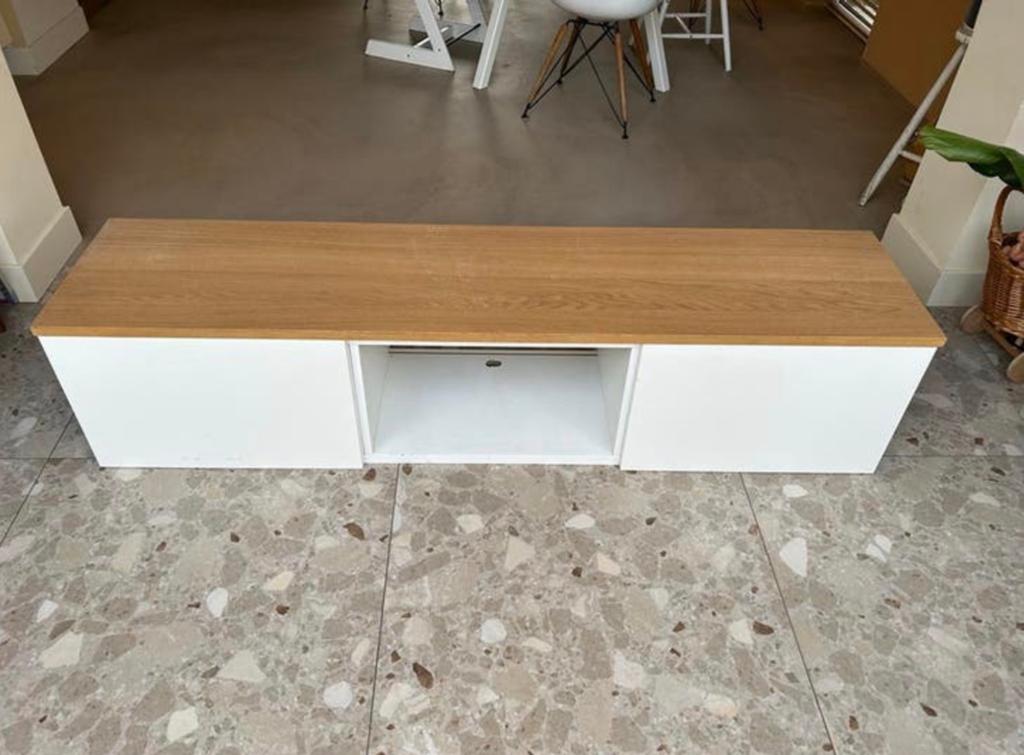 Ikea besta tv meubel eiken houten blad, Huis en Inrichting, Ophalen, Gebruikt, 25 tot 50 cm, Minder dan 100 cm