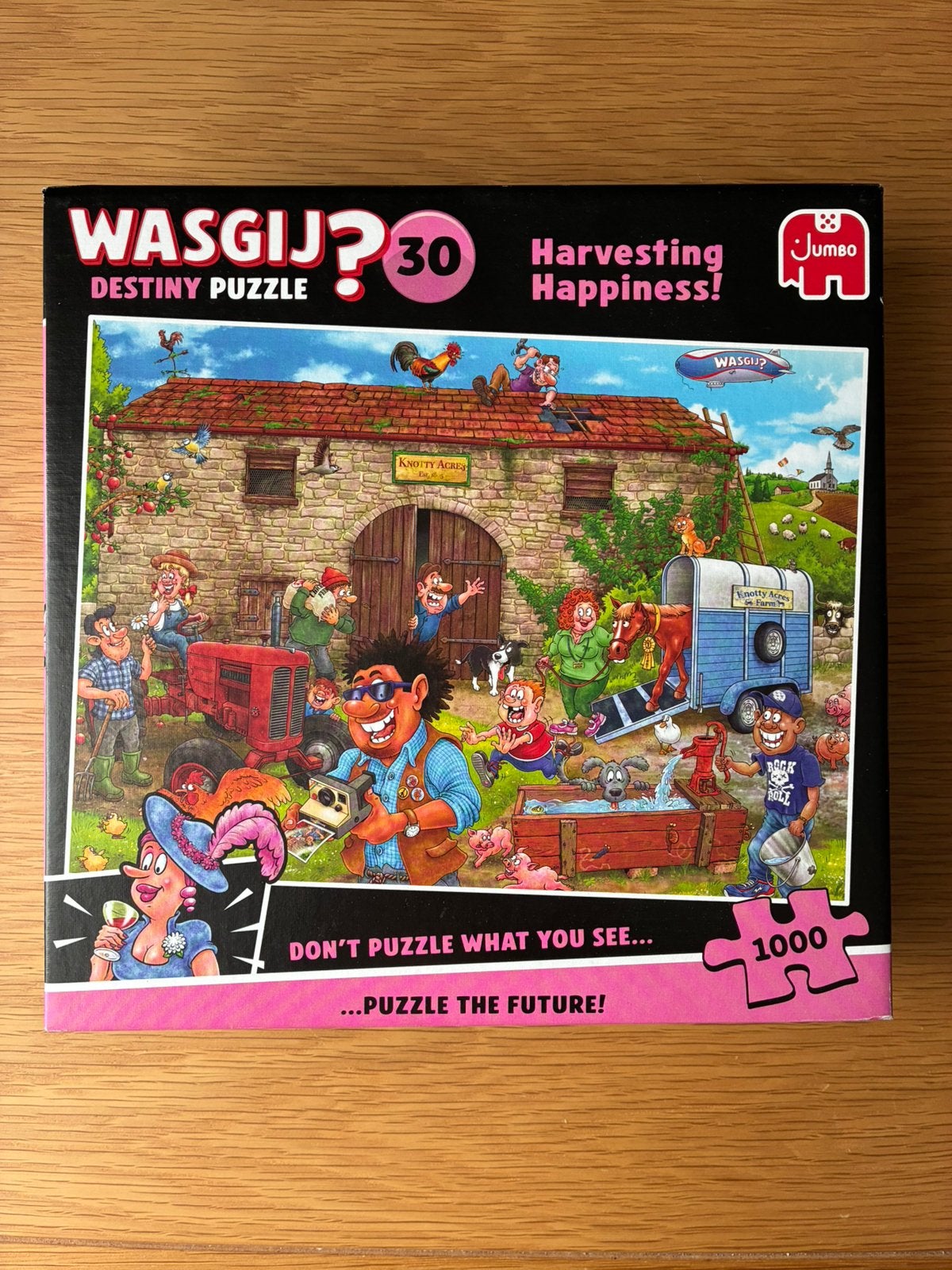 Wasgij destiny 30 harvesting happiness 1000 stukjes, Ophalen of Verzenden, 500 t/m 1500 stukjes, Zo goed als nieuw, Legpuzzel