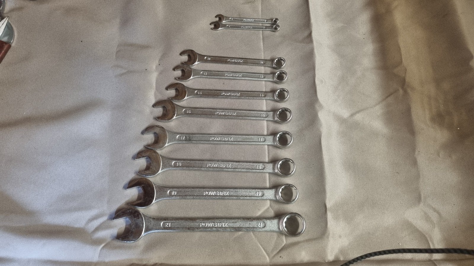 Powerfix ring-steeksleutelset (10-delig), Ophalen of Verzenden, Gebruikt