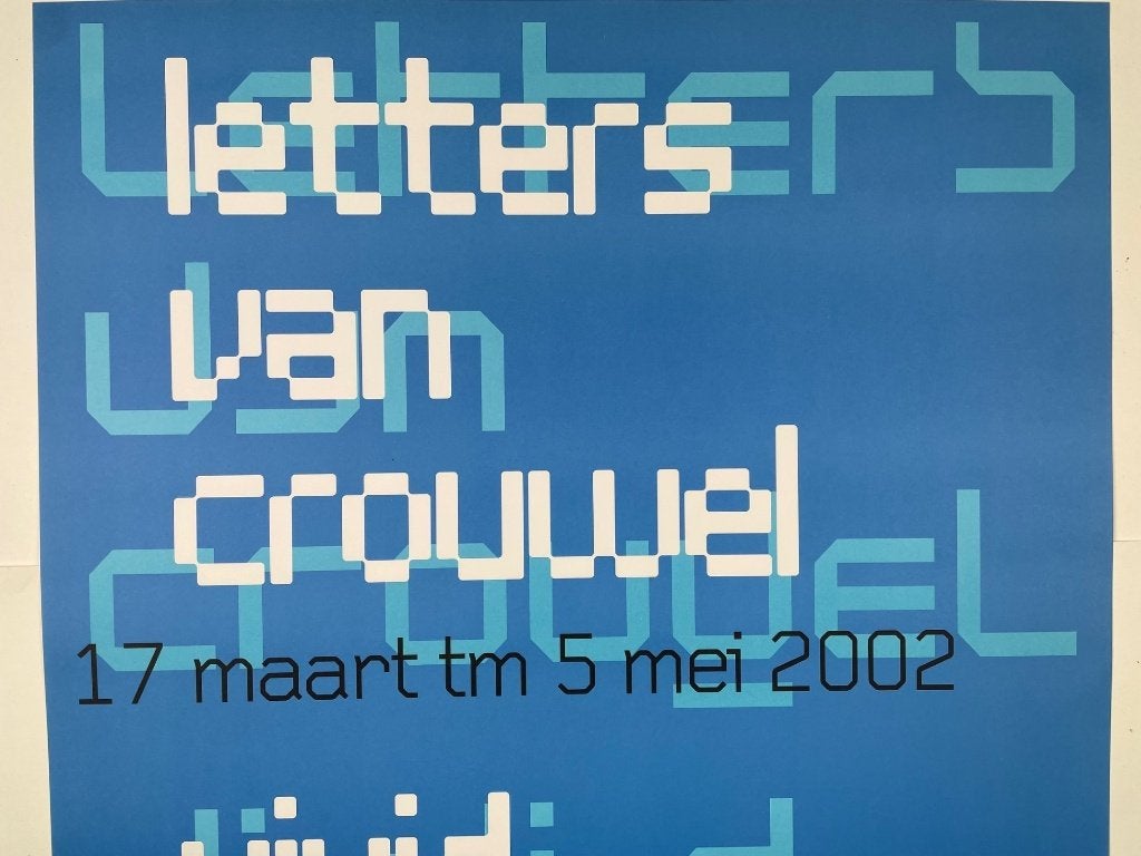 poster Wim Crouwel 'letters van Crouwel' 2002, Ophalen of Verzenden, Zo goed als nieuw, A1 t/m A3, Film en Tv