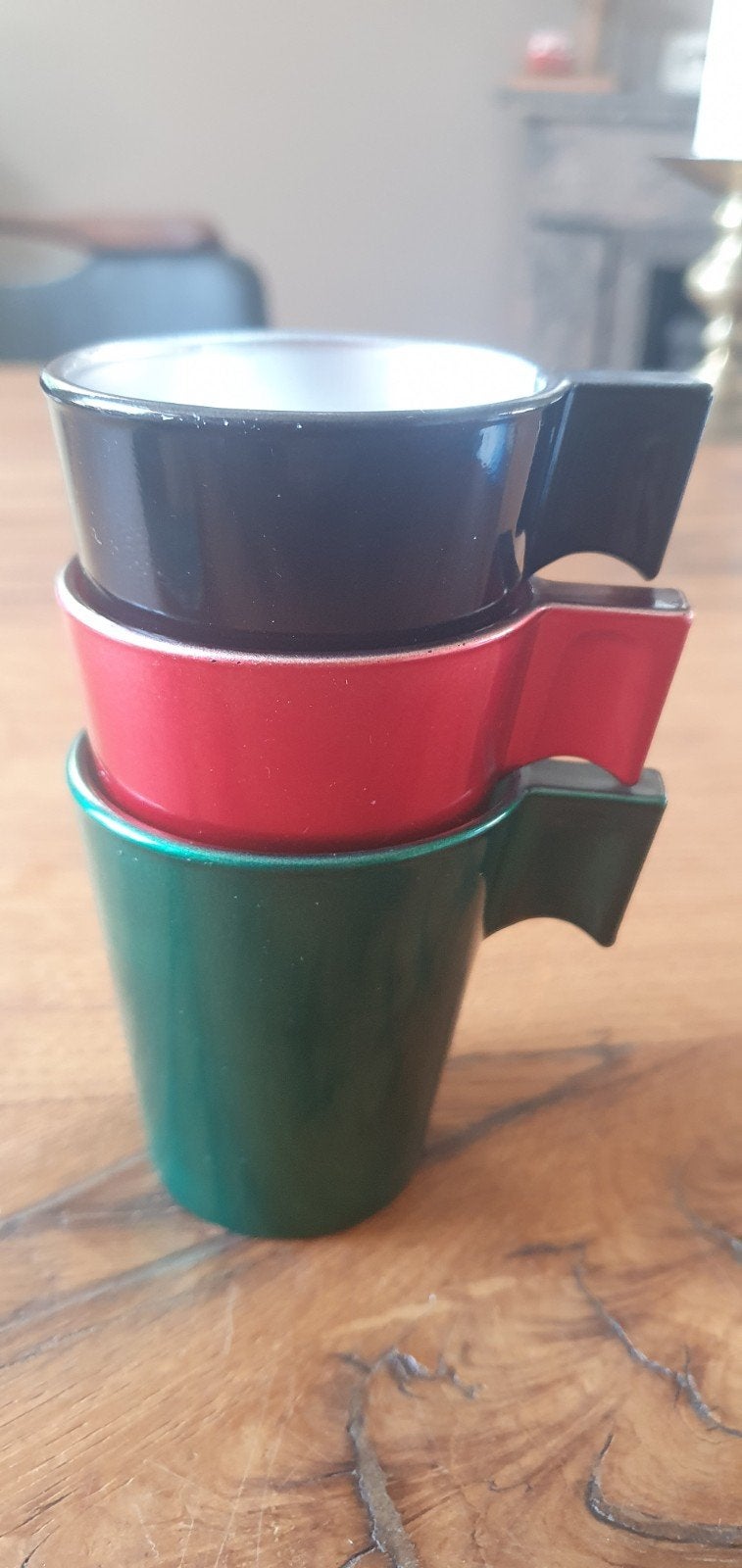 Stapelbare Espressokopjes - Zwart, Groen, Rood (3 stuks), Ophalen of Verzenden