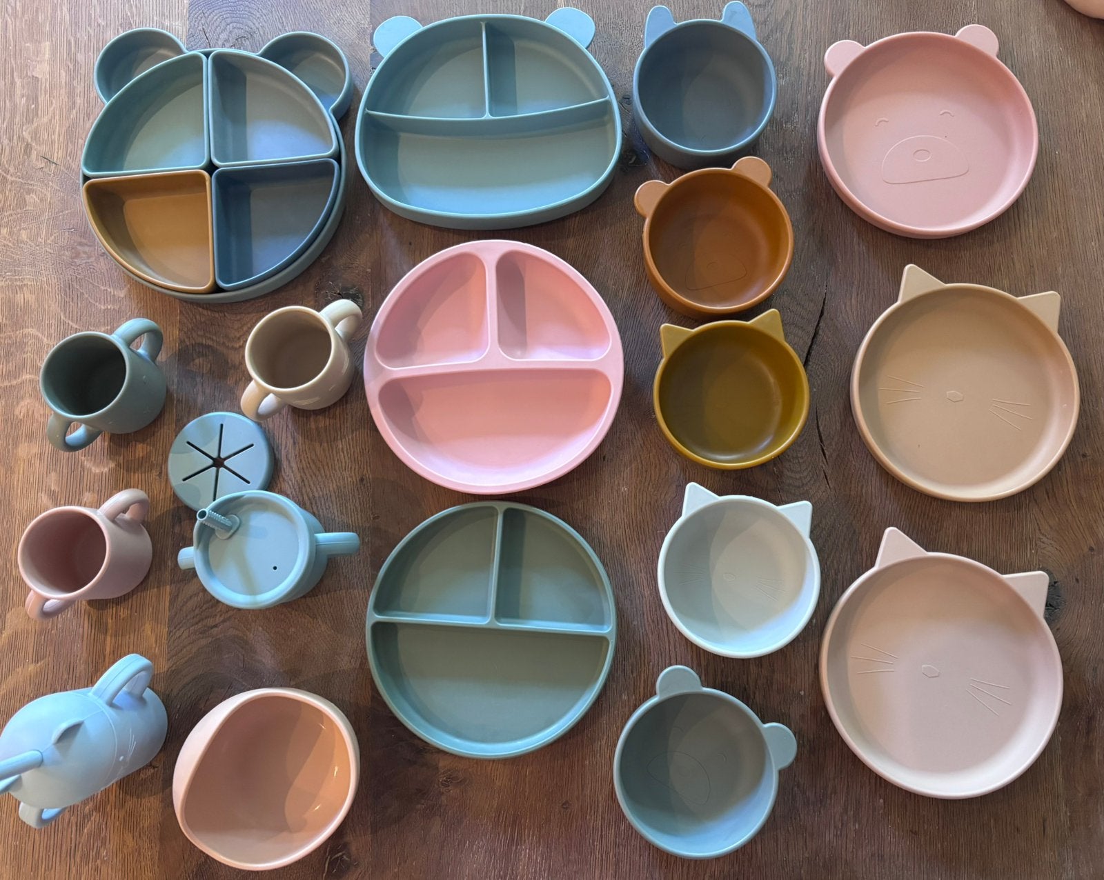 Siliconen kinder servies Liewood, Mushie, babylove, Ophalen of Verzenden, Zo goed als nieuw