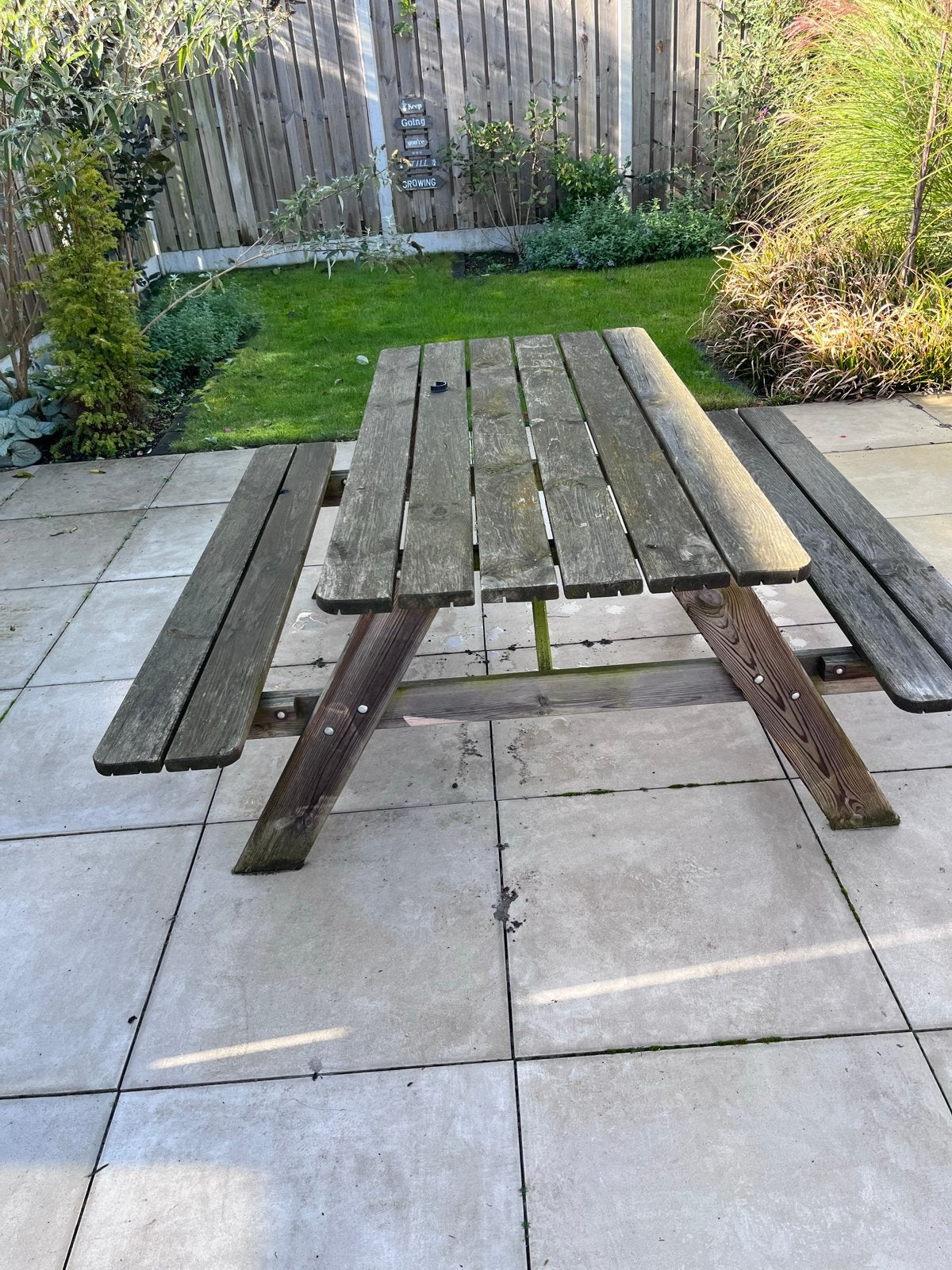 Houten picknicktafel voor buiten, Ophalen, Gebruikt, Rechthoekig, Hout