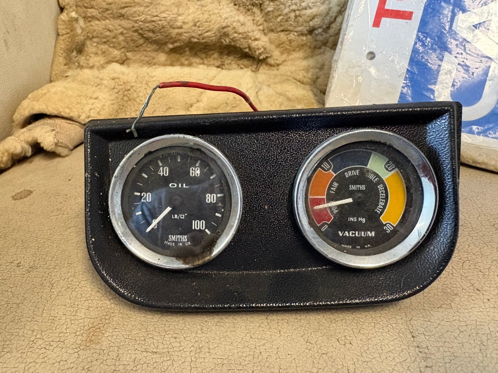 Vintage Smiths oliedruk en vacuummeter set, Auto-onderdelen, Dashboard en Schakelaars, Mini, Oldtimer onderdelen, Overige automerken