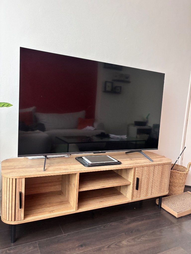 Tv kast hout, Ophalen, 100 tot 150 cm, Zo goed als nieuw, Minder dan 100 cm