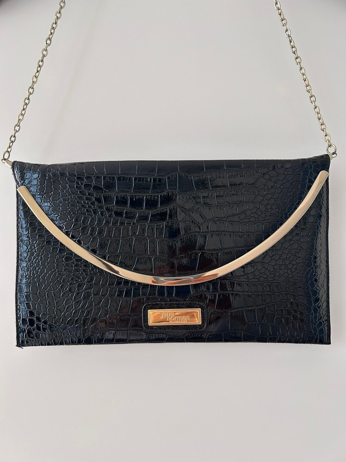 Jane Norman London Clutch Avondtas 29 x 17cm Zwart Als nieuw, Sieraden, Tassen en Uiterlijk, Ophalen of Verzenden, Zo goed als nieuw