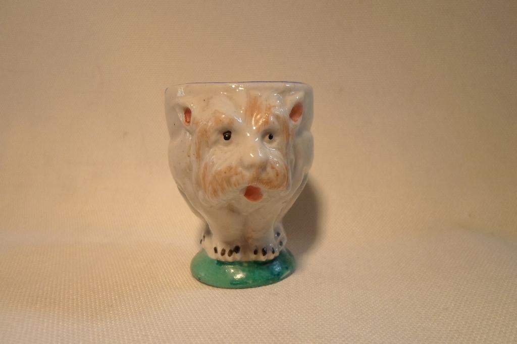 Antieke Eierdop Scottie Dog, Antiek en Kunst, Antiek | Servies los, Ophalen of Verzenden