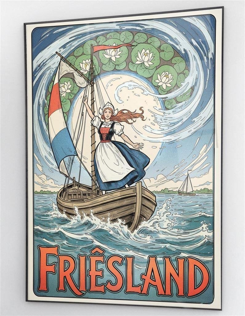 FRIESLAND Alphonse Mucha Stijl Reis Poster affiche
