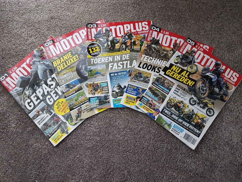 Tijdschriften : Motoplus -- 2018 -- 5 stuks, Ophalen of Verzenden, Zo goed als nieuw, Sport en Vrije tijd