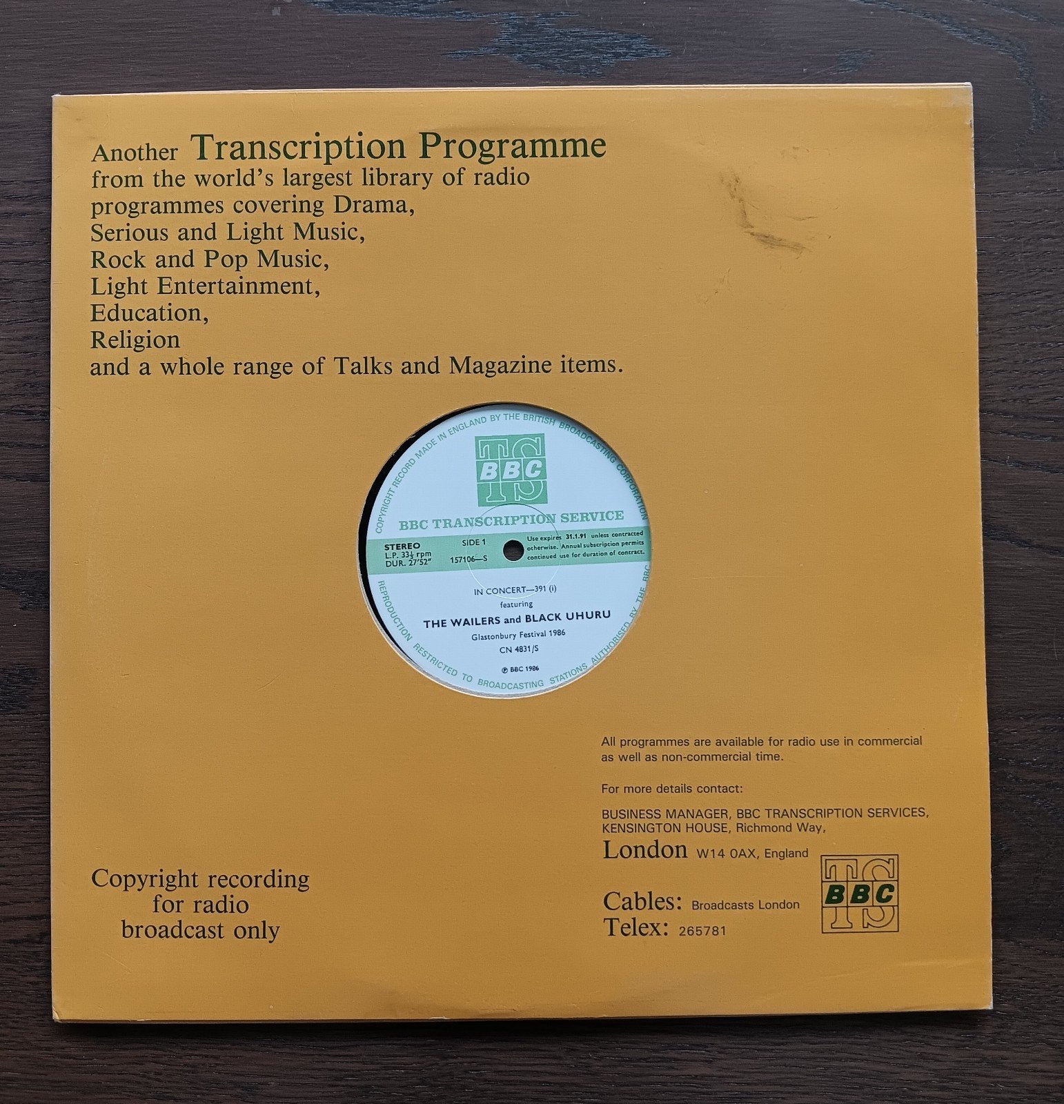 The Wailers & Black Uhuru - Live Concert BBC, LP, Limited edition, Overige genres, Ophalen of Verzenden