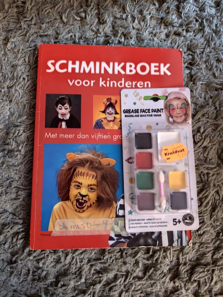 Schminkboek voor kinderen en nieuwe schminkset, Ophalen, Overige thema's, Meerkleurig, Zo goed als nieuw