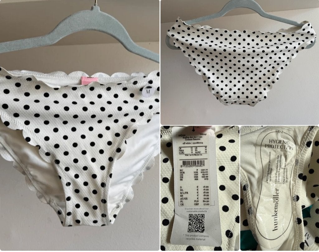 Hunkemöller Bikini broekje Scallop Dot Rio maat M, Wit, Nieuw, Ophalen of Verzenden, Bikini