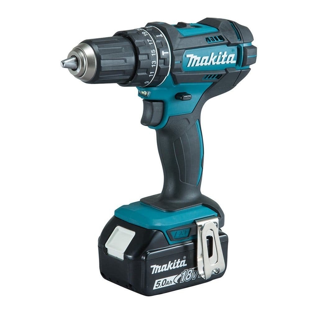 MAKITA 18V SLIJPER + 5.0Ah ACCU SCHROEF- KLOPBOOR COMBI SET, Makita, Haakse handslijpmachine, Nieuw, Ophalen of Verzenden
