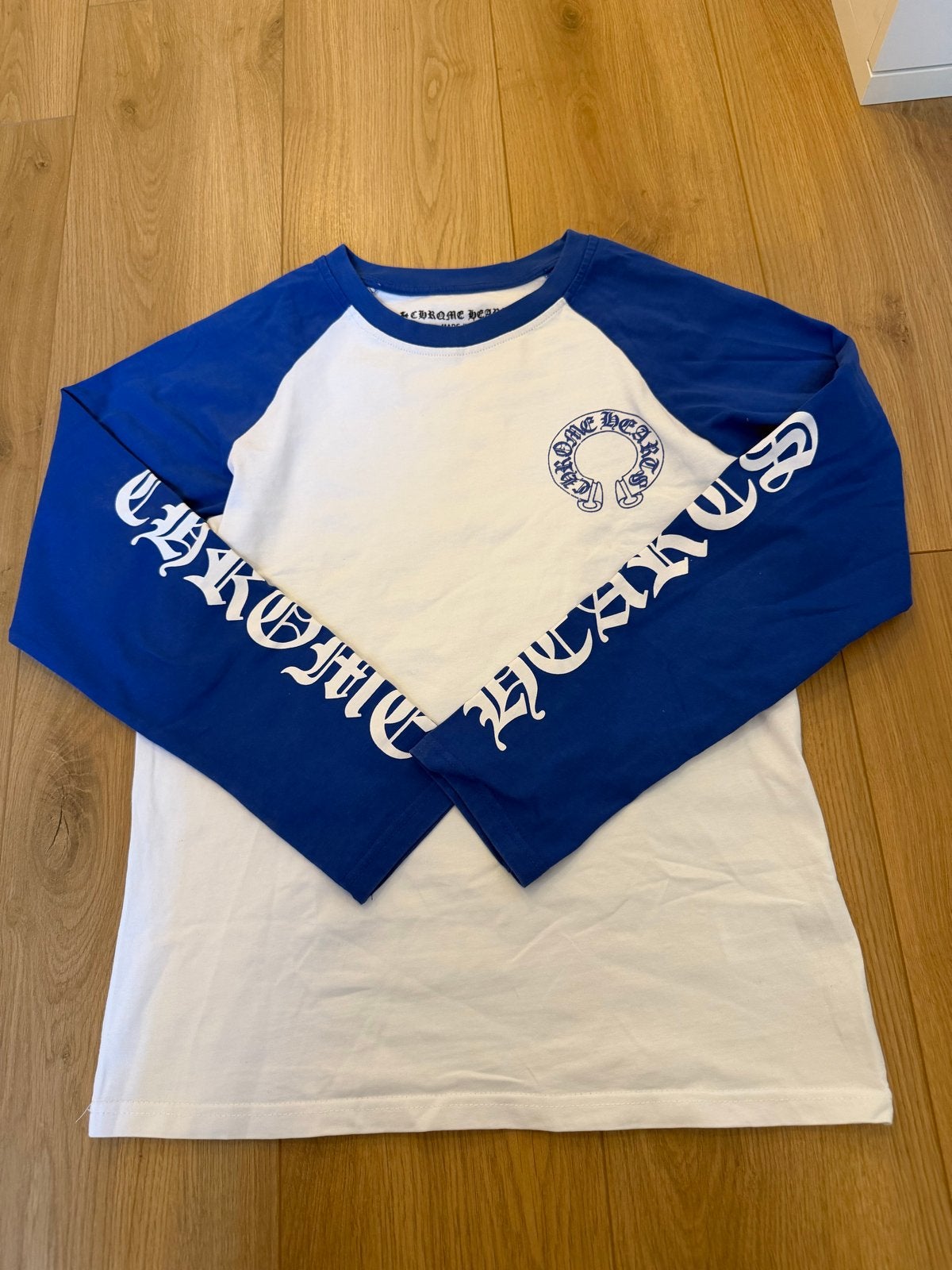 Chrome Hearts Longsleeve T-shirt - Blauw/Wit, Ophalen of Verzenden, Zo goed als nieuw, Overige maten, Blauw