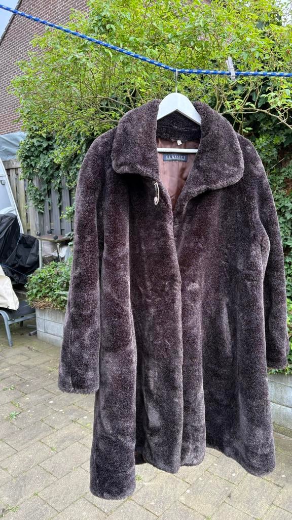 Imitatie bontjas, Ophalen of Verzenden, Gedragen, Maat 38/40 (M), Bruin