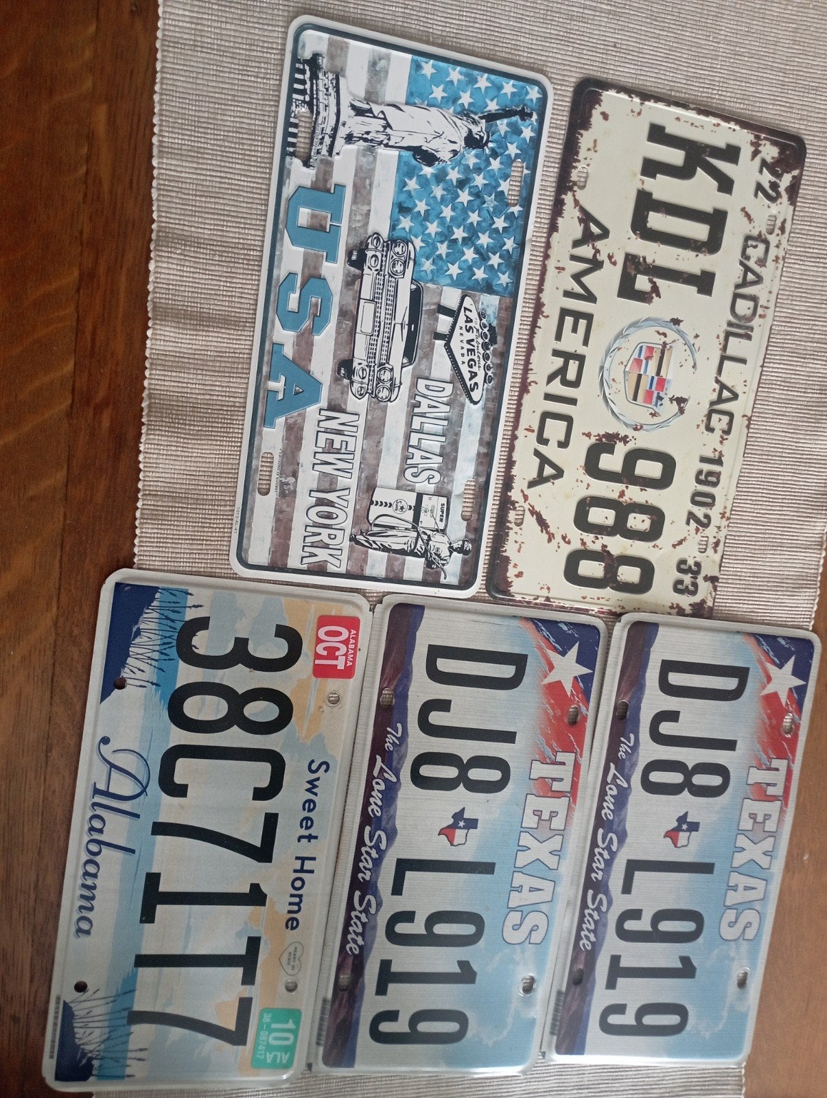 Amerikaanse nummer auto  platen 5 x, Auto diversen, Ophalen of Verzenden