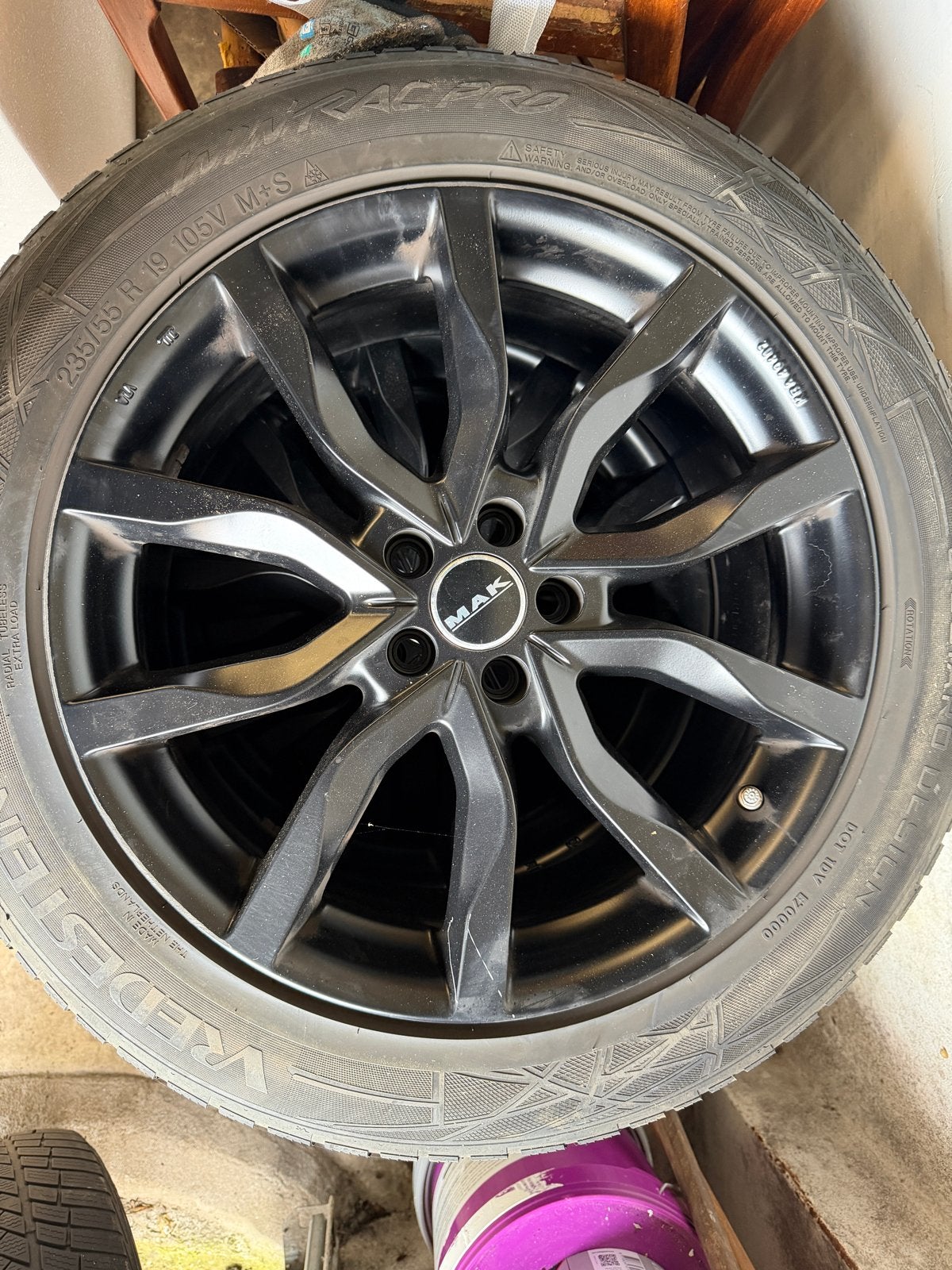 MAK velgen 19 inc met gebruikte Vredestein All Season, Gebruikt, Banden en Velgen, 235 mm, All Season