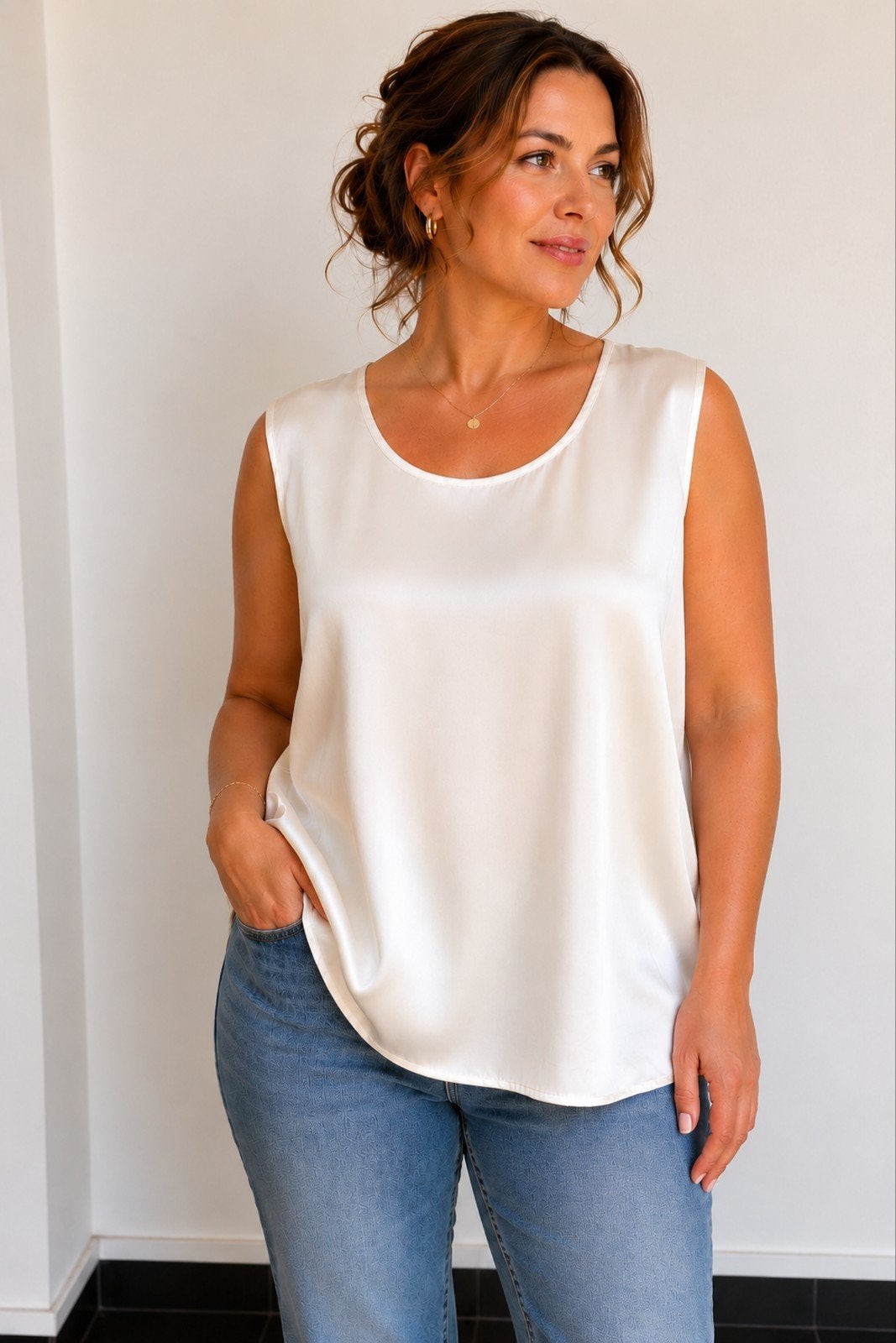 High Tech mouwloze top in maat 42/44 (L), Kleding | Dames, Beige, Maat 42/44 (L), Ophalen of Verzenden, High Tech