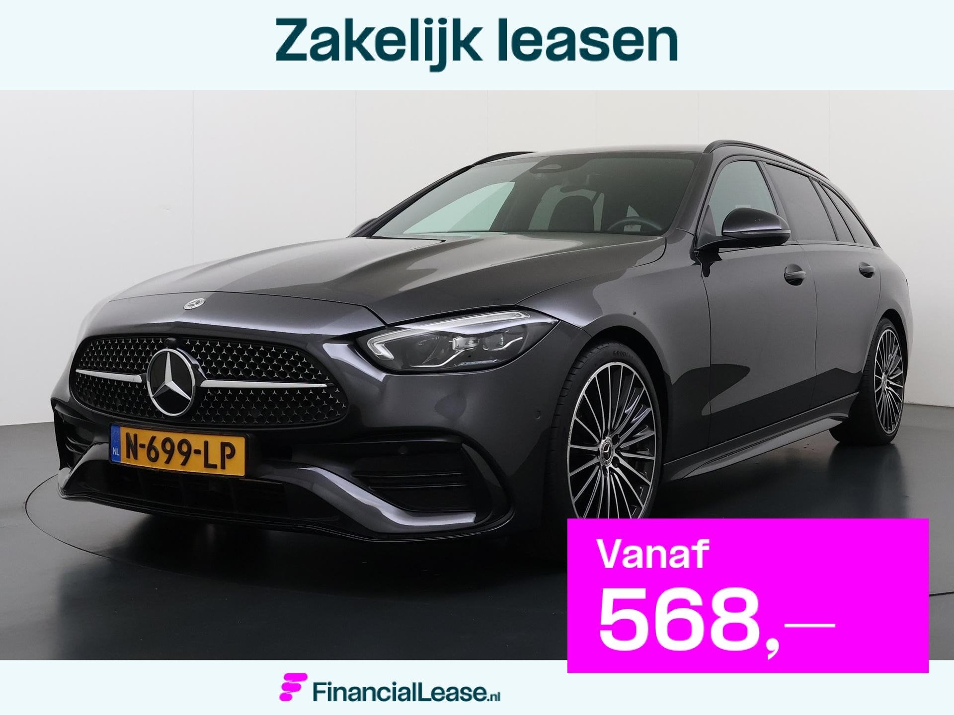 Mercedes-Benz C-klasse Estate 200 Launch Edition AMG Line |, Automaat, Leder en Stof, Origineel Nederlands, 204 pk