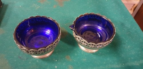 vintage suiker en melk set in verzilverde houder, Ophalen of Verzenden, 'T Olde Gre-j, Info@toldegrej.nl, Endepoelstraat 20f Didam