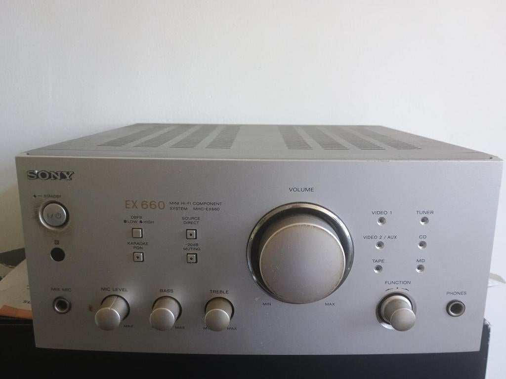 Te koop sony versterker met optie voor 2 Sony boxen, Ophalen, Gebruikt, Speakers, Sony