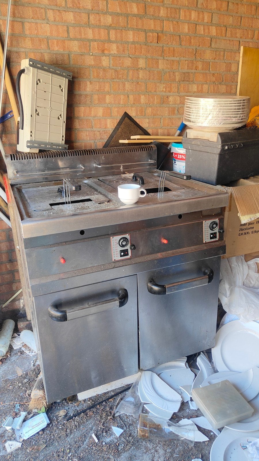 Professionele dubbele gaa frituurpan - Horeca, Zakelijke goederen, Horeca | Keukenapparatuur, Ophalen of Verzenden, Gebruikt, Fornuis, Frituur en Grillen