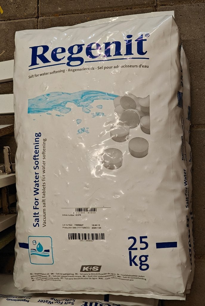 Regenit - 25 kg waterontharder zout, Witgoed en Apparatuur, Waterontharders, Ophalen, Nieuw
