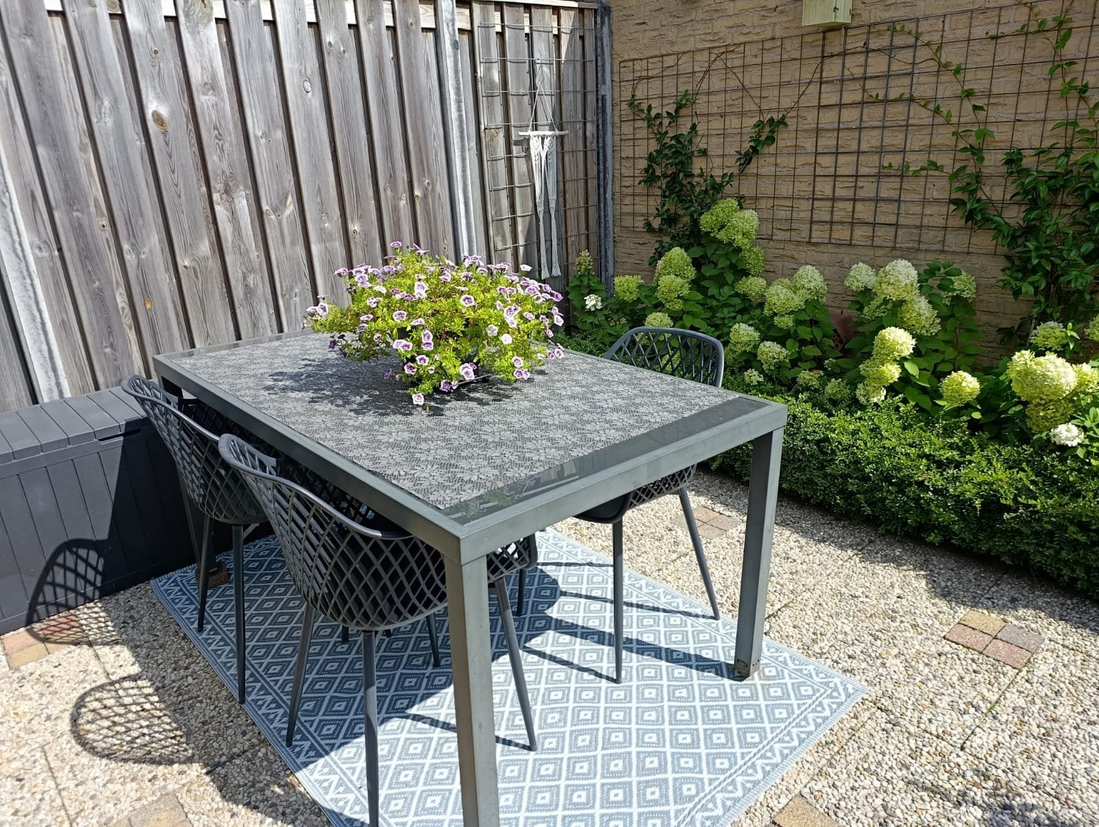 Tuinset tuintafel tuin tafel set stoelen, Tuin en Terras, Tuintafels, Ophalen of Verzenden, Gebruikt, Rechthoekig, Aluminium