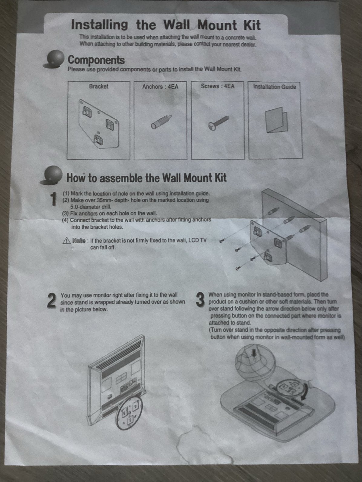 Muurbeugel voor tv (Wall mount), Ophalen of Verzenden, Gebruikt
