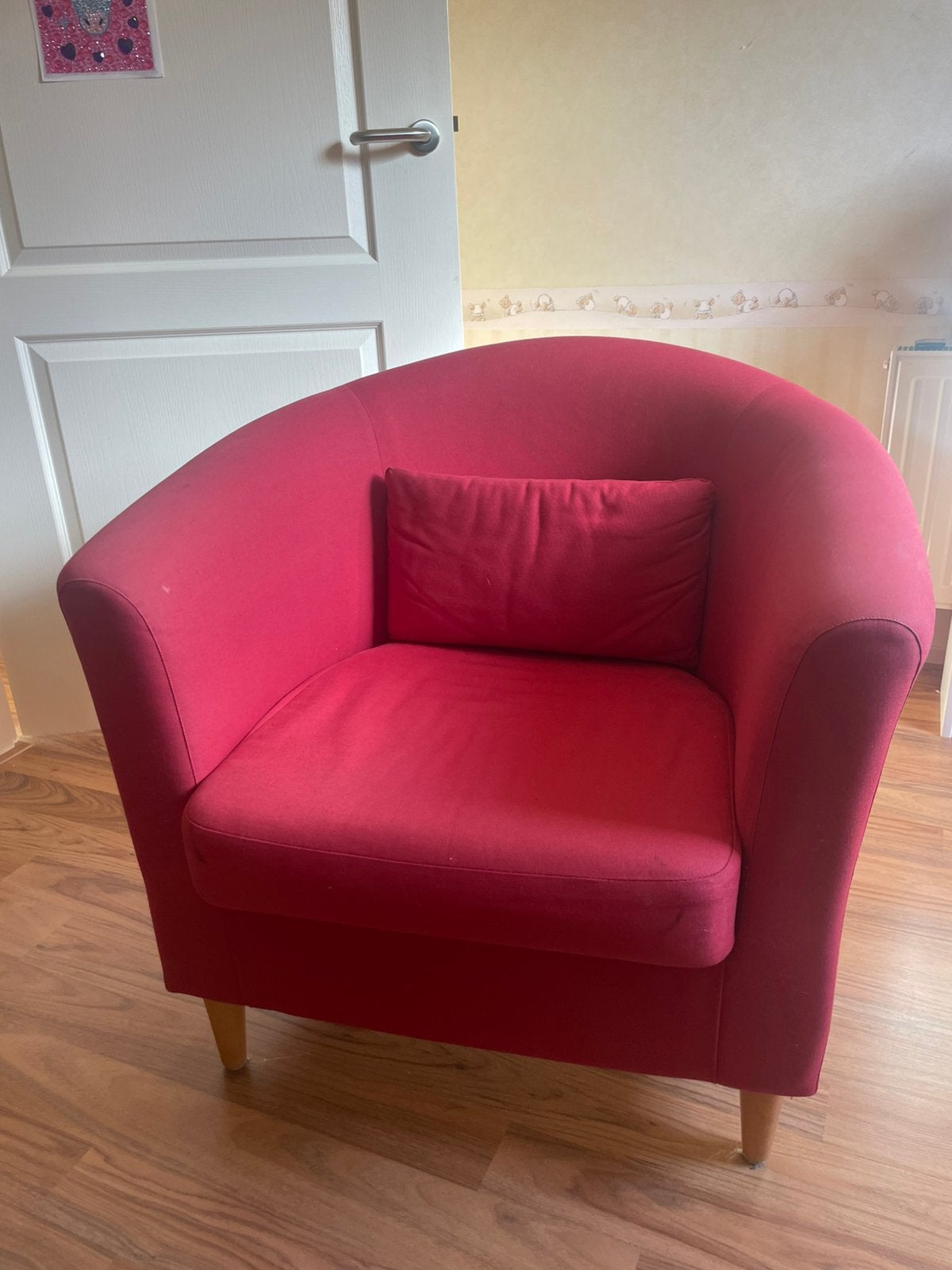 Leuke rode stoel, Huis en Inrichting, Ophalen, Gebruikt, Minder dan 75 cm, Stof