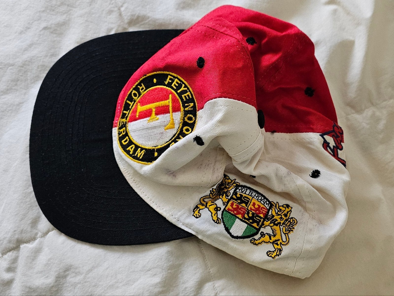 Feyenoord Pet - Rood, Wit, Zwart met Logo's, Pet, Gedragen, Feyenoord, One size fits all