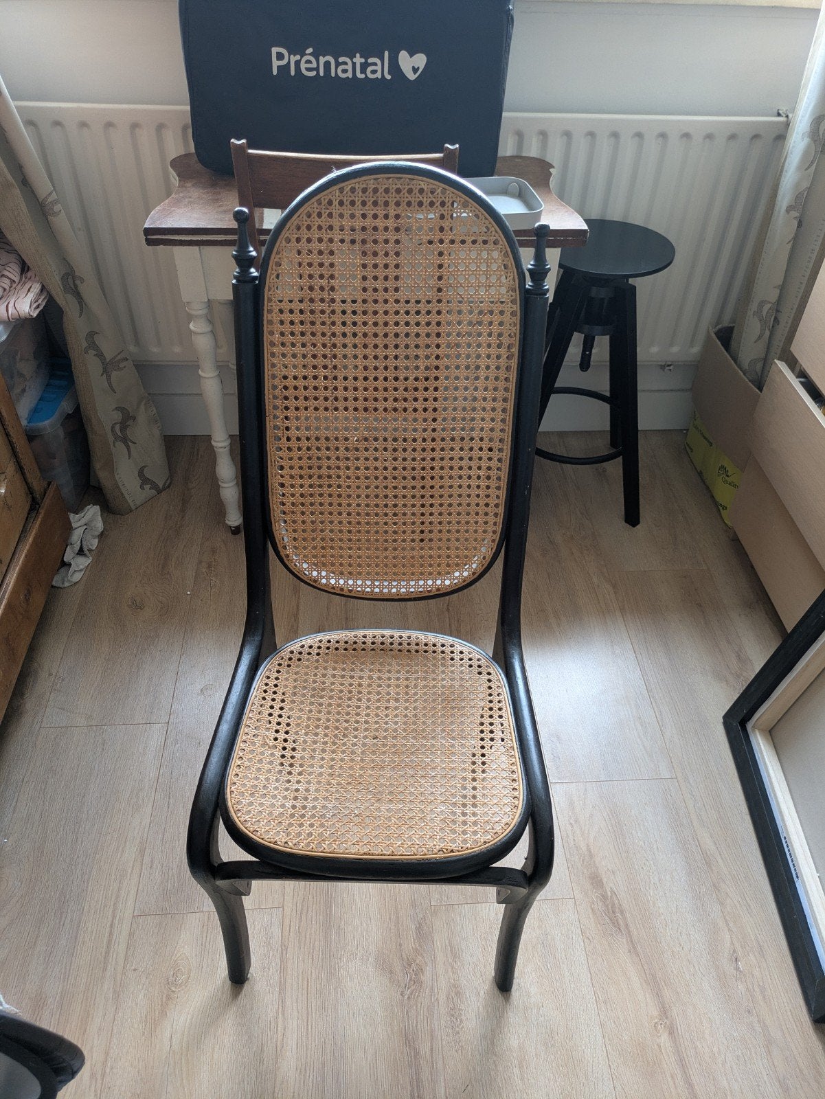 rotan thonet stijl stoel, Ophalen of Verzenden, Gebruikt, Zwart, Eén
